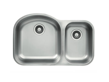 32 inch Stainless Steel Undermount Double 70/30 Bowl Kitchen Sink - Classic 32 70/30 - Sink Depot